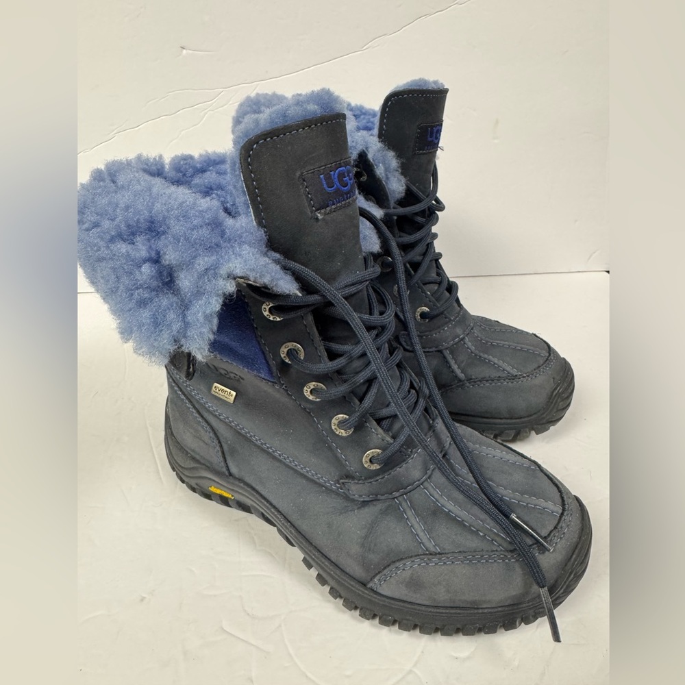 UGG Navy Blue Waterproof Leather Snow Boots Size 6 Womens